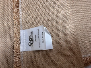 Simply Jute 12" x 90" Natural Burlap Table Runner with No-Fray Fringed Edge