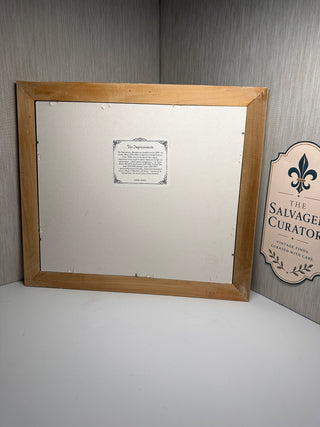 Vintage Custom Ornate Solid Wood Frame with Renoir Art Book Plate (16.25" x 14.25")