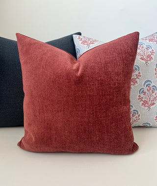 Red chenille pillow-COVER ONLY