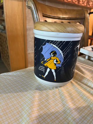 Vintage Morton Salt Jar w/Wood Lid