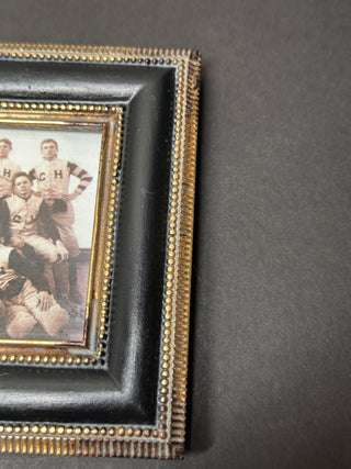 Black & Gold Beaded Trim (5.25" x 4.25") Vintage Sicura Italian Designs Tabletop Picture Frame