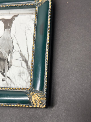 Miniature Baroque Green & Gold Enamel Picture Frame