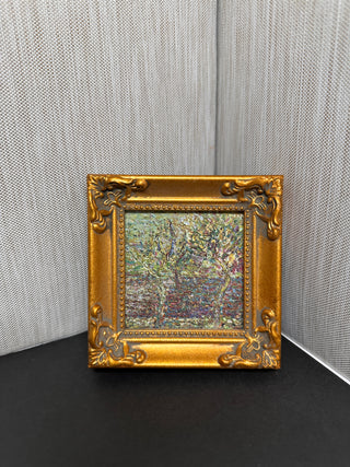 Miniature 1:12 Scale Framed Art – Van Gogh "Olive Trees" Reproduction in Ornate Gold Frame (4x4")