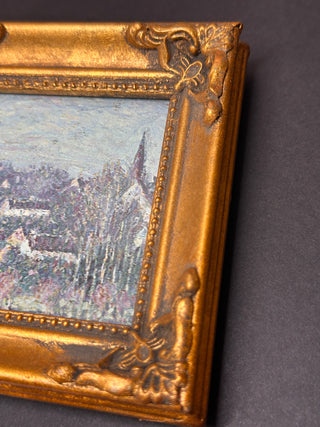 Miniature 1:12 Scale Framed Art – Van Gogh "Olive Trees" Reproduction in Ornate Gold Frame (4x4")