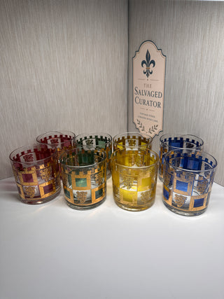 Set of 8 MCM West Virginia Glass "Henry VIII" Lowball Glasses - Set of 8