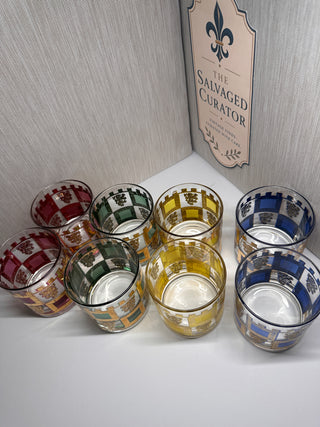 Set of 8 MCM West Virginia Glass "Henry VIII" Lowball Glasses - Set of 8