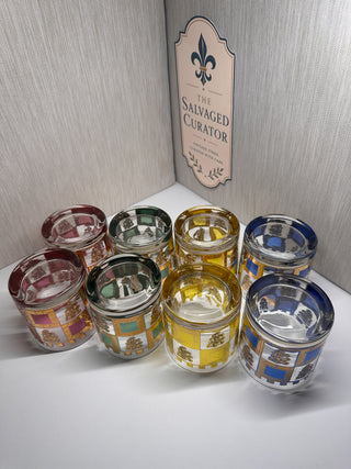 Set of 8 MCM West Virginia Glass "Henry VIII" Lowball Glasses - Set of 8
