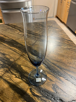 Mikasa Blue Tulip Shaped Ice Tea Glass/Stemware