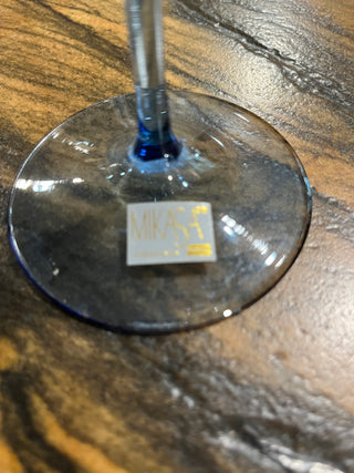 Mikasa Blue Tulip Shaped Ice Tea Glass/Stemware