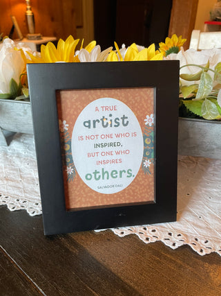 Salvador Dalí Inspirational Quote Framed Wall Art | Artist Studio Decor