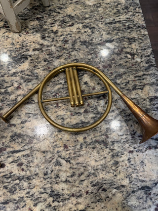 vintage brass hunting horn