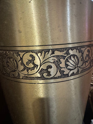 VTG  Brass Indian Floor Vase - 23”