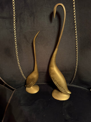 Vintage Mid 20th Century Modernist Brass Birds Pair VV