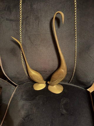 Vintage Mid 20th Century Modernist Brass Birds Pair VV