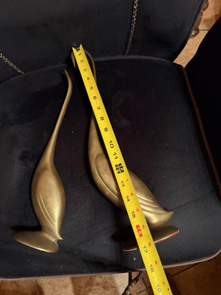 Vintage Mid 20th Century Modernist Brass Birds Pair VV