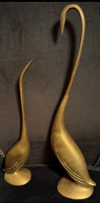 Vintage Mid 20th Century Modernist Brass Birds Pair VV
