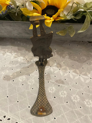 Vintage Cast Iron Scottish Bagpiper Door Knocker