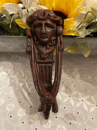 Vintage Cast Iron Classical Lady Door Knocker