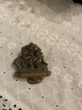 Vintage Solid Brass Mayflower Door Knocker