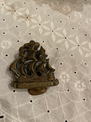 Vintage Solid Brass Mayflower Door Knocker