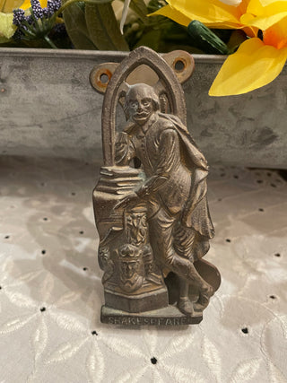 Vintage Shakespeare Cast Brass Door Knocker | Literary Architectural Hardware | William Shakespeare Decor
