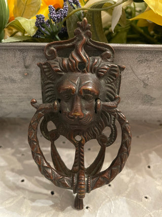 Vintage Style Lion Head Door Knocker | Cast Iron Architectural Hardware | Gothic Victorian Entry Decor