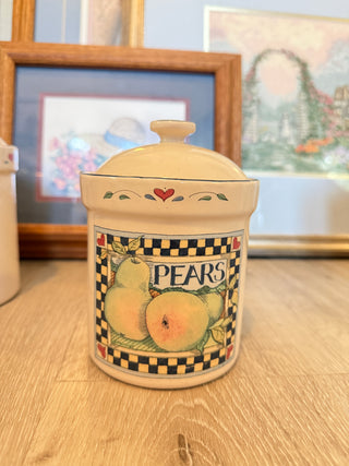 Fruit Canister Set – Apples, Peaches, Pears & Watermelon