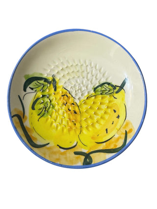 VTG 1980 Ceramic Garlic Grater Plate Lemon