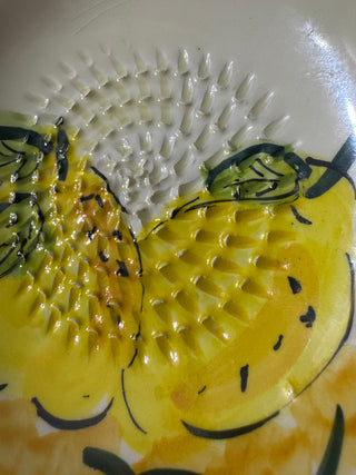 VTG 1980 Ceramic Garlic Grater Plate Lemon
