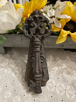 Antique Victorian Eastlake Cast Iron Door Knocker | Gothic Architectural Salvage | Late 1800s