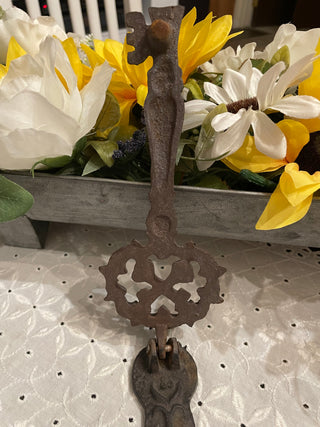 Antique Victorian Eastlake Cast Iron Door Knocker | Gothic Architectural Salvage | Late 1800s