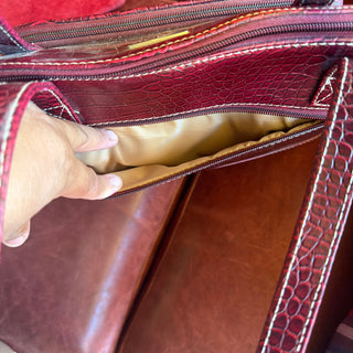 Case Logic Red Leather Ladies Briefcase Work Carrying Case Shoulder Bag Computer VV