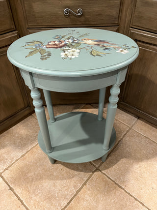 Custom Designed Sage Bird w/Nest Side Table