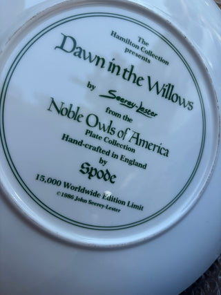 9.5" Spode Screech Owl/ Dawn in the Willows