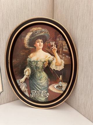 Vintage 1970s Fabcraft Pepsi-Cola Metal Tin Serving Tray – 1909 Gibson Girl Advertising Reproduction
