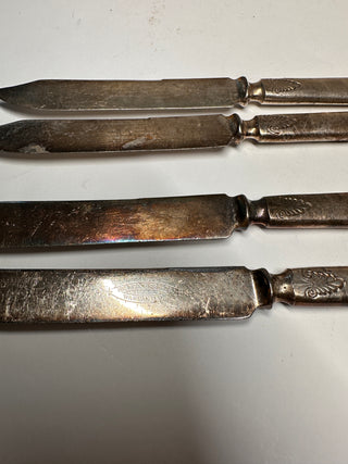 4 Vintage 1847 Rogers Bros Silver Plate Fruit & Cheese Knives 6.5"