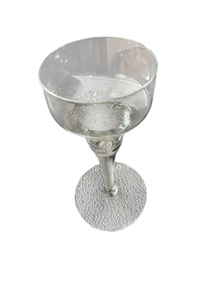 VTG Clear Glass Stemmed Candle Holder