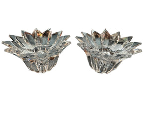 VTG  Mikasa "Bridgeton" / Bohemian Lead Crystal Star Candlestick Holders (Pair)