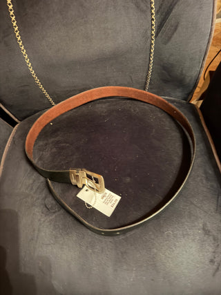 Geoffrey Beene size 42" leather belt, black and brown reversible VV