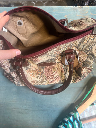 Maroon tapestry bag