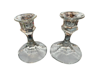 VTG Hexagonal Panel Candlestick Holders (Pair)