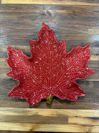 Fall Leaf Plate Red