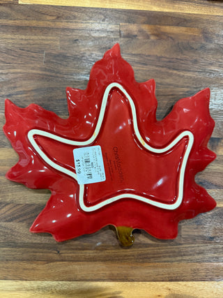 Fall Leaf Plate Red