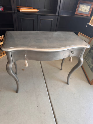 Pair of Hooker Furniture Cynthia Rowley Silver Leaf Nightstands