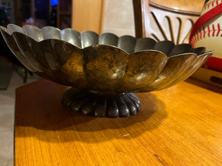 Reed And Barton Silver Plated Oval Fluted Pedestal Footed  Bowl