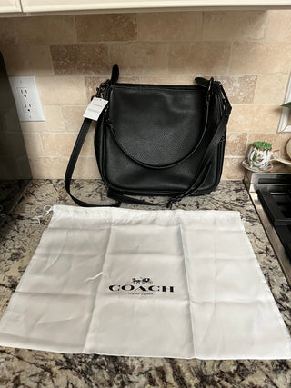 NEW Coach Leather Cary Shoulder Bag Black Soft Pebble
