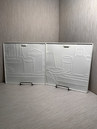 Pair of Coastal Bathroom Metal Wall Signs by Melissa Wang