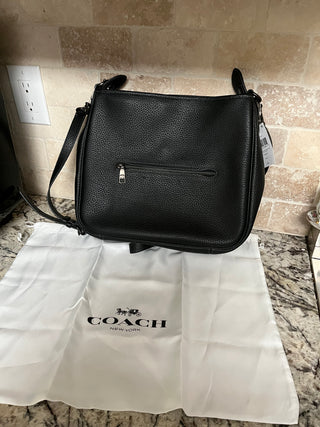 NEW Coach Leather Cary Shoulder Bag Black Soft Pebble