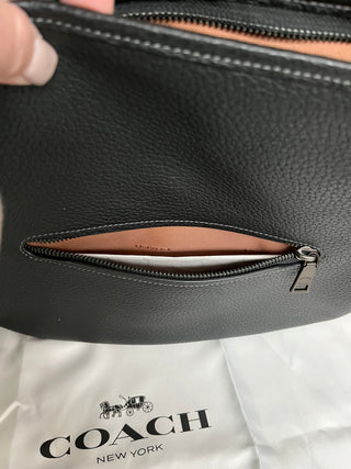 NEW Coach Leather Cary Shoulder Bag Black Soft Pebble