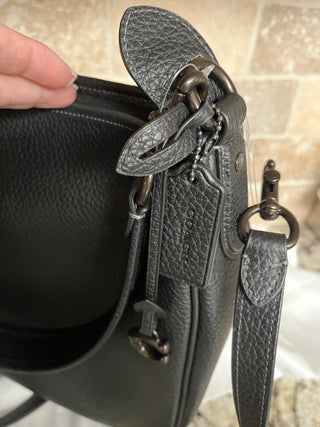 NEW Coach Leather Cary Shoulder Bag Black Soft Pebble